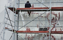 Nový mural vzniká ve Šternberku. Chignier maluje na Expozici času