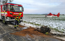 AKUTÁLNĚ: Hasiči zasahovali u dopravní nehody u Výšovic. Dva zraněné transportoval vrtulník