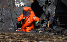 Hasiči u Hustopečí čistili cisterny se zbytky benzenu, odstranili trakční vedení