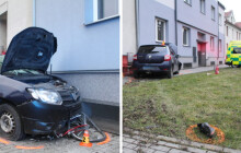 Při jízdě usnul a srazil cyklistu. Pro toho letěl vrtulník