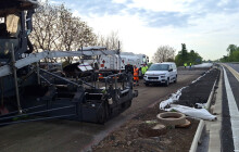 Začalo asfaltování úseku D35. Směr z Olomouce je uzavřen