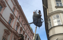 Manta u Mořice, čluny v Bezručových sadech. Začíná Sculpture Line