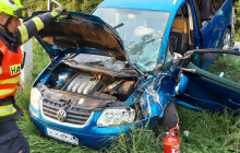 Vážná nehoda na Prostějovsku. Pro řidičku letěl vrtulník