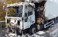 Na D46 hořel kamion. Doprava na Vyškov byla omezena