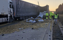 Nehoda na D1 zavřela směr na Olomouc. Havarovalo šest kamionů