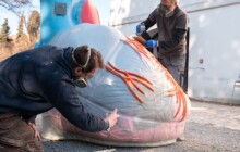 Olomouckou Pevnost poznání zdobí nadrozměrný anatomický 3D model srdce