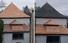 Michalské schody mají novou čepici. Nově mají modřínové šindele