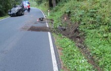 Na Hanušovicku havaroval mladý řidič  se svým vozem