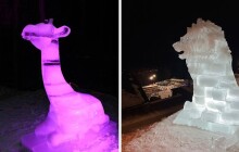Zvířata z ledu a sněhu kralují v Kopřivné. Podívejte se, jak vypadají