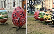 Obří kraslice v centru města. Podívejte se na velikonční výzdobu v Hranicích