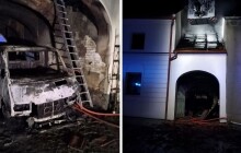 Od zaparkované dodávky chytla střecha. Před půlnocí hořelo na Olomoucku