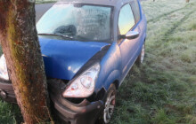 Zastavil ji až náraz do stromu. Dívka havarovala na Přerovsku