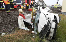Provoz je obnoven. U vážné nehody na Šumpersku zasahoval vrtulník i hasiči