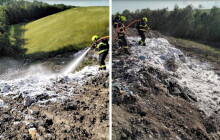 Skládka s nebezpečným odpadem hořela znovu. Zasahovalo šest jednotek