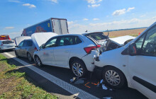 Hromadná nehoda na D46. Polský řidič naboural čtyři auta