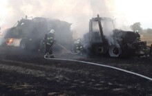 Hasiči včera zasahovali u požáru traktoru na Olomoucku