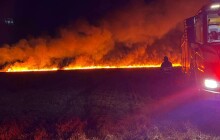 Oheň byl vidět i v Olomouci. Noční požár pole zaměstnal hasiče