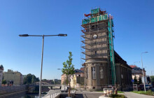 Lešení a sedm let oprav. Kostel u náplavky evangelíci rekonstruují