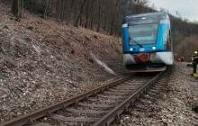 Hasiči evakuovali 62 lidí. V Hlubočkách narazil vlak do stromu