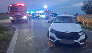 Ranní nehoda na Prostějovsku uzavřela silnici. Zranilo se pět osob