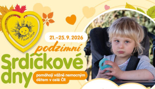 Podzimní Srdíčkové dny pomohou rodinám nemocných dětí