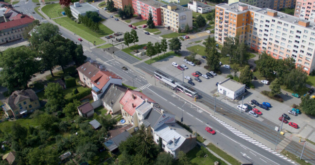 Vizualizace tramvajové trati u zastávky Trnkova. Zdroj: olomouc.eu