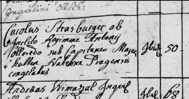 Úmrtní zápis Carolus Strasburger