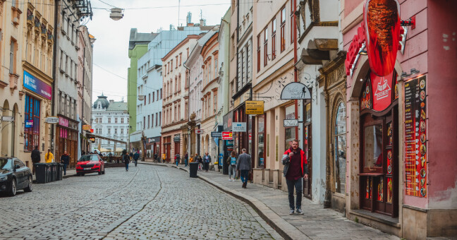 Riegrova ulice, lustrační fotografie: Technické služby Olomouc