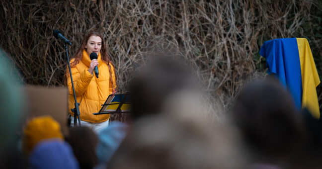 Anna Chesnokova vystoupila také na pondělním studentském setkání na Zbrojnici, foto: Josef Polehňa