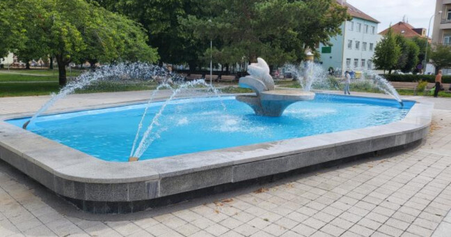Opravená kašna na náměstí Spojenců. Zdroj: město Prostějov