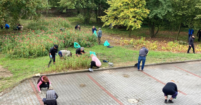 Podzimní brigáda na zahradě, zdroj: Dobrovolnické centrum UP