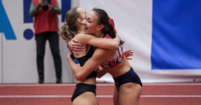 Johanka Šafářová po doběhu 60 m, zdroj: AK Olomouc 
