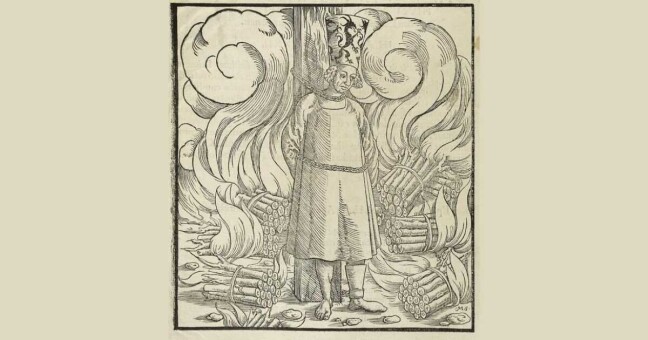 Dřevoryt z knihy Jan Hus et Hieronymus von Prag, Historia et monumenta, Norimberk z roku 1558