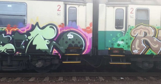 posprejovaný vlak | foto Policie ČR