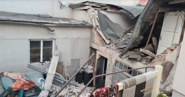 Rodinný dům v Litovli po výbuchu, foto: HZS OLK