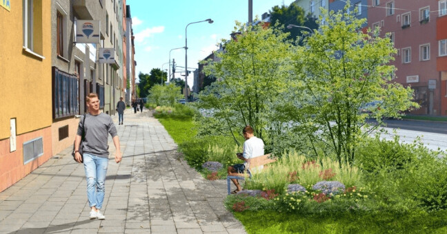 Vizualizace toho, jak by Masarykova třída měla vypadat. Foto: hnutí spOlečně