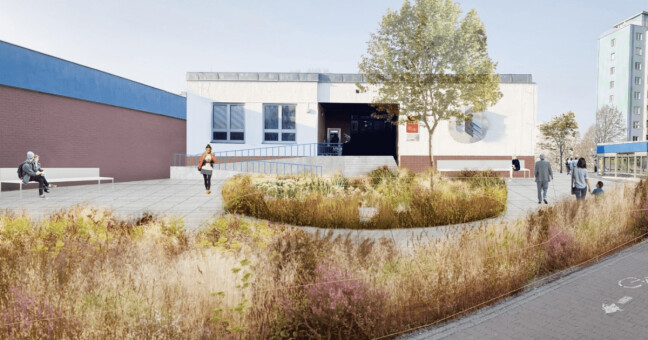 Vize prostoru před poštou na Tabulovém vrchu, zdroj: Komise městské části 