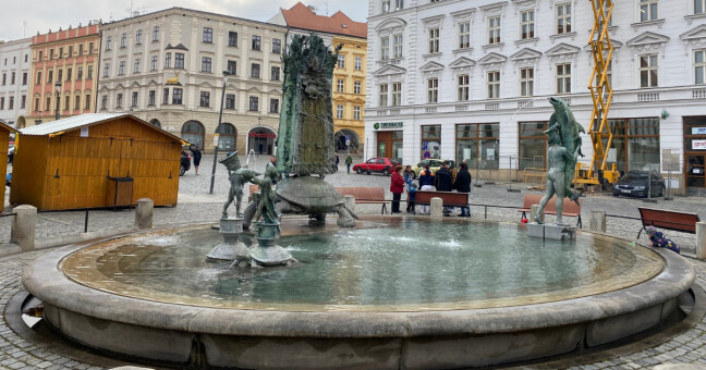 Arionova kašna na Horním náměstí.
Zdroj: Olomoucký Report