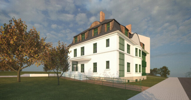 Vizualizace rekonstruované vily na Dukelské ulici. Zdroj: Nasjesenik