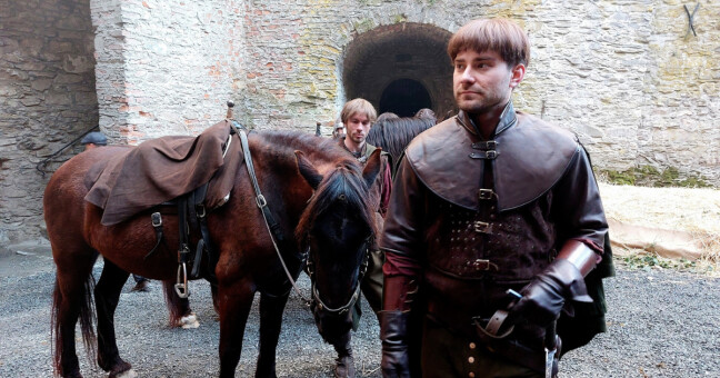 Marek Lambora během natáčení, zdroj: hrad Sovinec