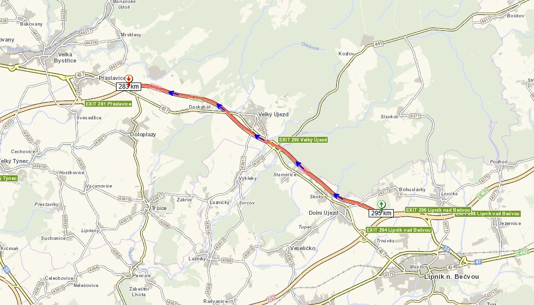 zdroj: X Ředitelství silnic a dálnic Olomouckého kraje