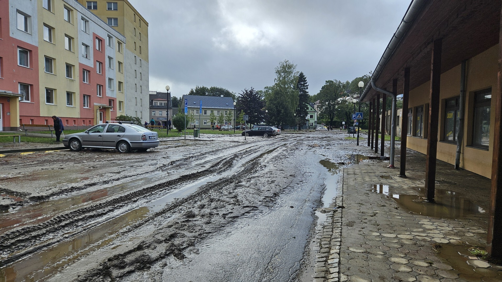 Ulice Tyršova po povodních 2024