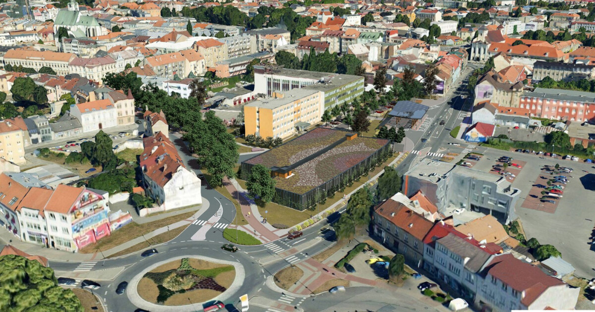 Vizualizace parkovacího domu a terminálu, zdroj: rozvijime.prostejov.eu