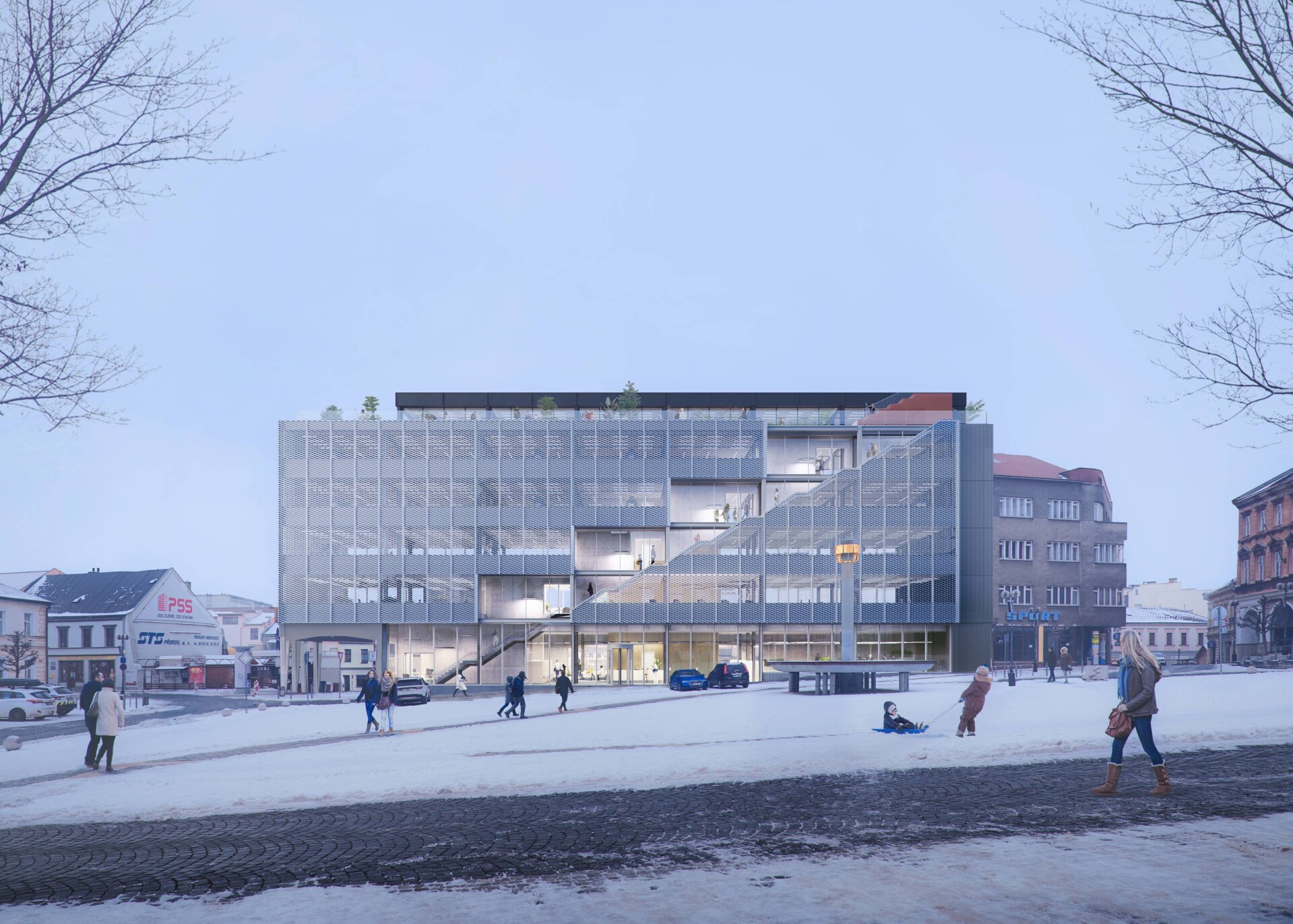 Vizualizace nové podoby budovy na náměstí TGM 16, zdroj: město Přerov