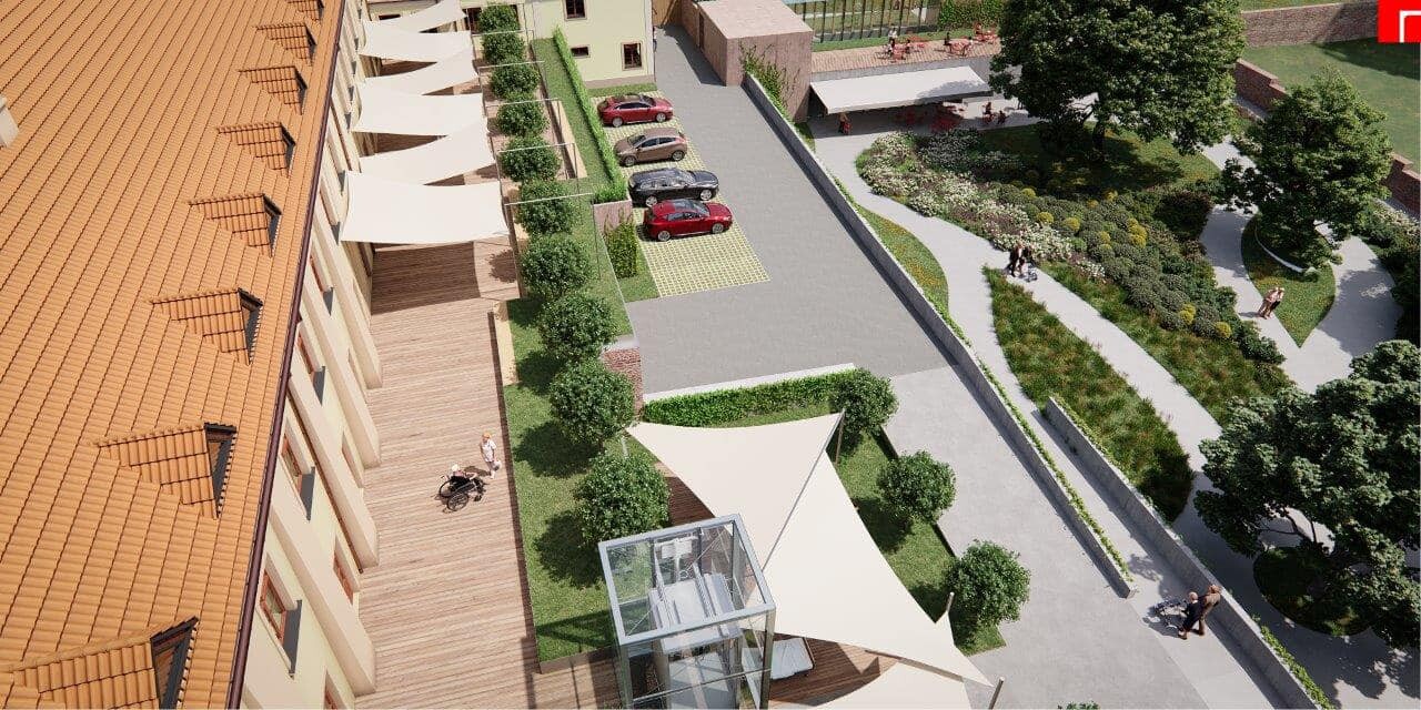 Vizualizace návrhu zahrady u Hospice na Sv. Kopečku, zdroj: Otevřeme zahradu/Atelier r