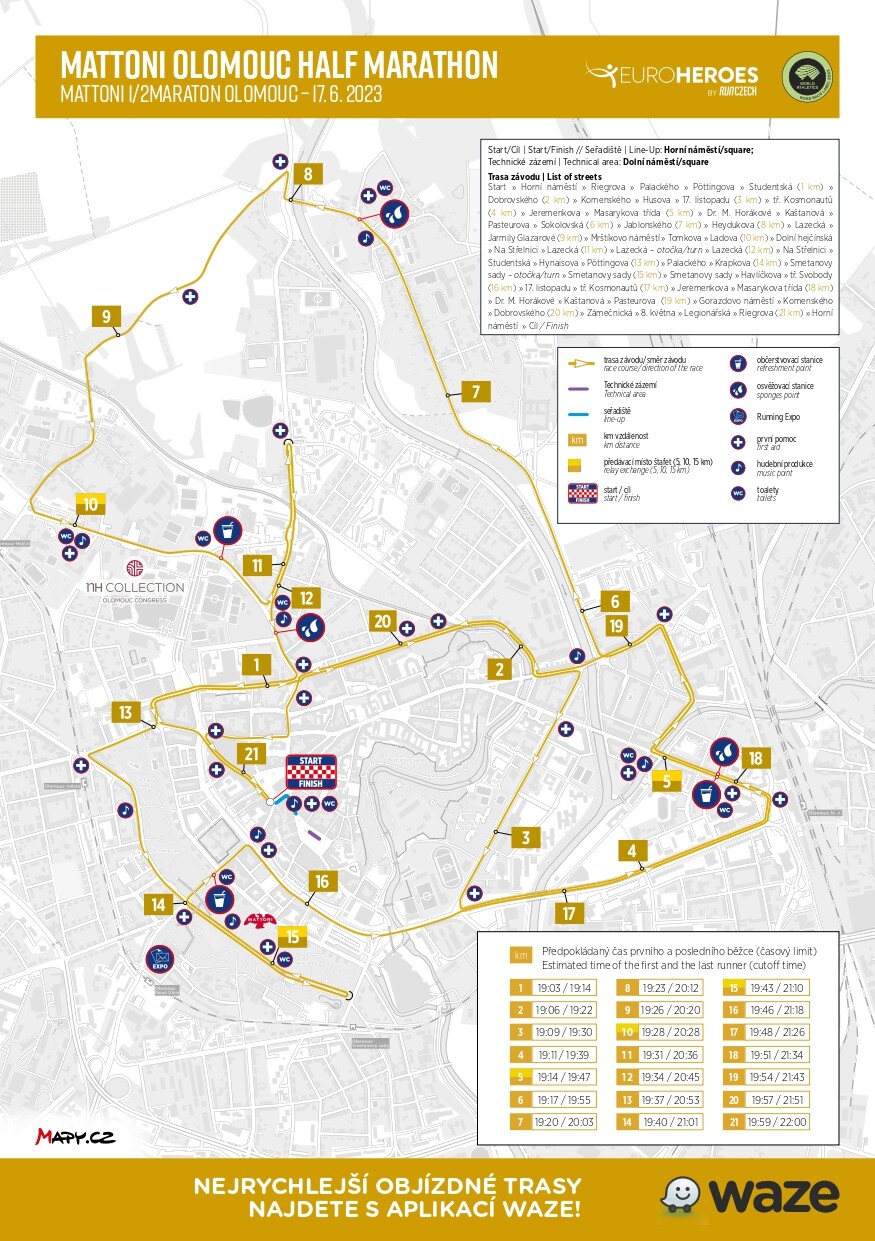 Trasa závodu; Mattoni 1/2 Maraton Olomouc
