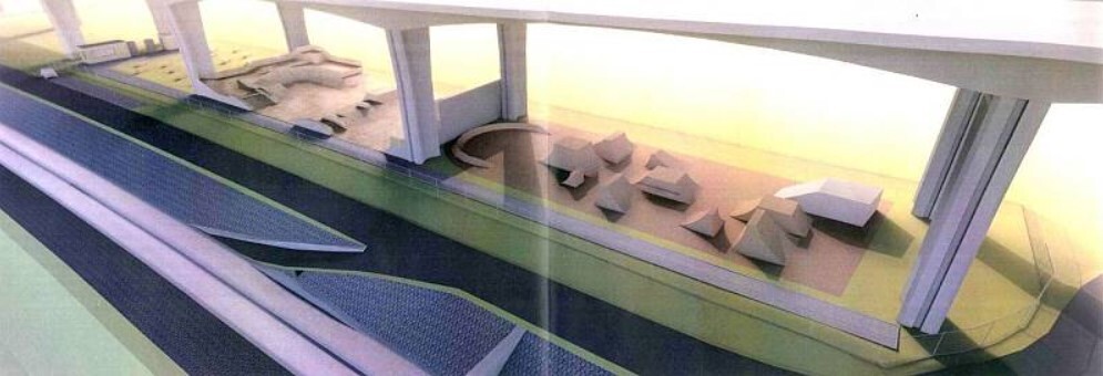 Návrh skateparku pod obchvatem; zdroj: Magistrát města Olomouce