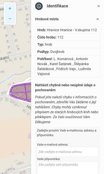 Zdroj: Mapa hřbitovů město Hranice