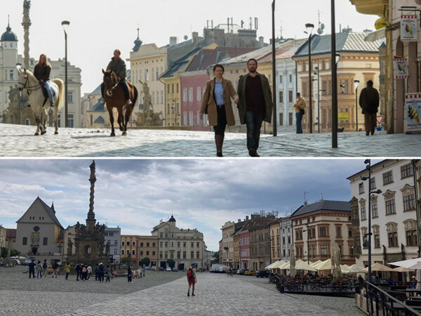 Případ pro exorcistu, záběr na Dolním náměstí; zdroj: ČT / Olomoucký Report