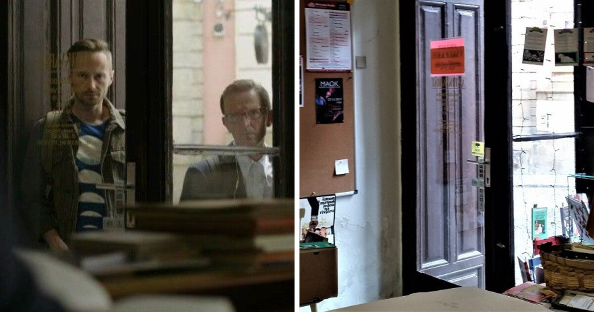 Z filmu Kvarteto, interiér antikvariátu v Univerzitní ulici, zdroj: Filmová místa